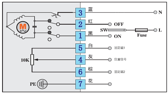 塑料电动阀接线图